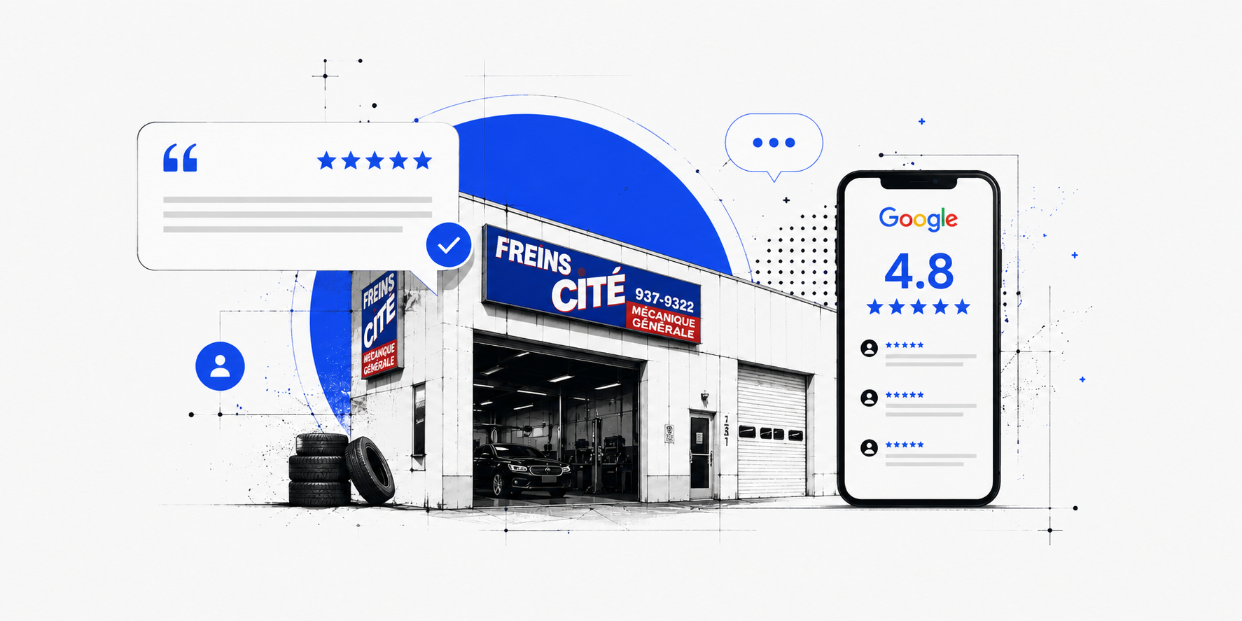 Présentation des avis Google de Freins Cité